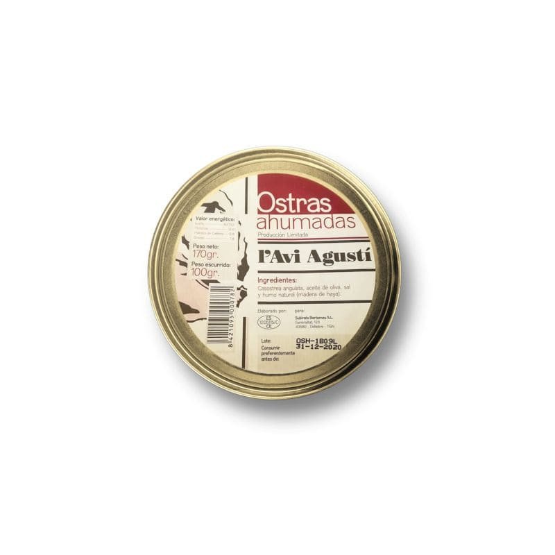 Huîtres Fumées l'Avi Agustí 170 g | Produits Typiques Gourmets du Delta de l’Èbre