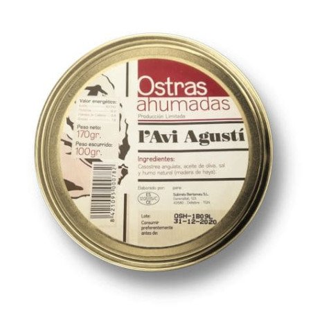 Huîtres Fumées l'Avi Agustí 170 g | Produits Typiques Gourmets du Delta de l’Èbre